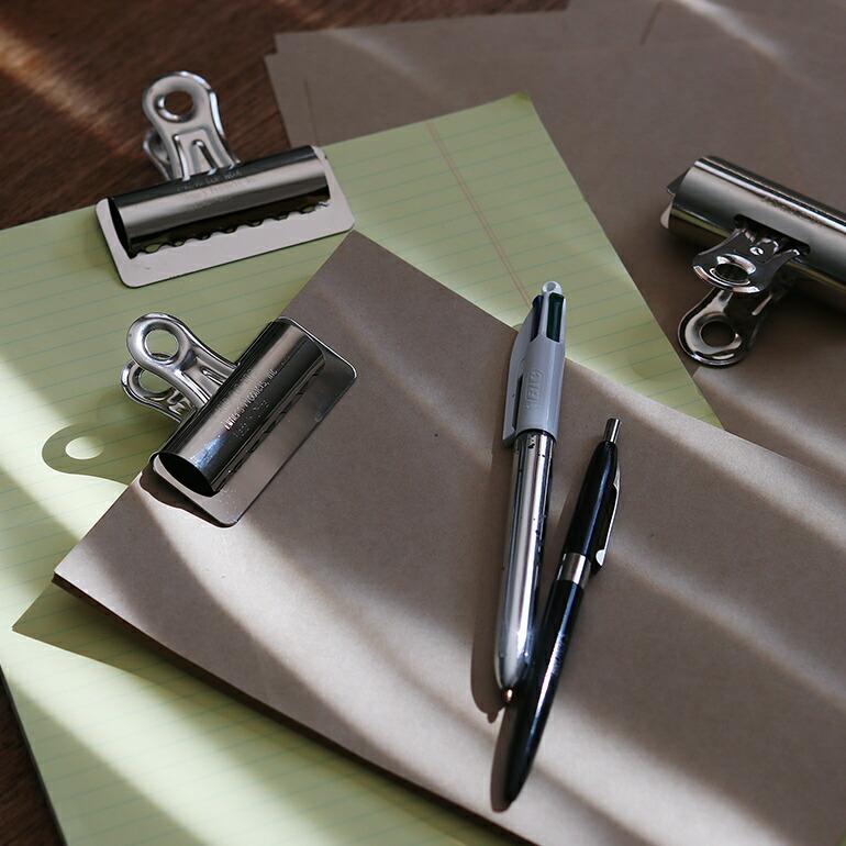 クリップ ブルドッククリップ 文房具 袋留め シルバー スチール