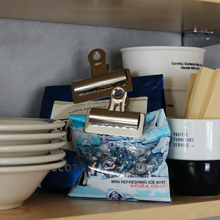 クリップ ブルドッククリップ 文房具 袋留め シルバー スチール