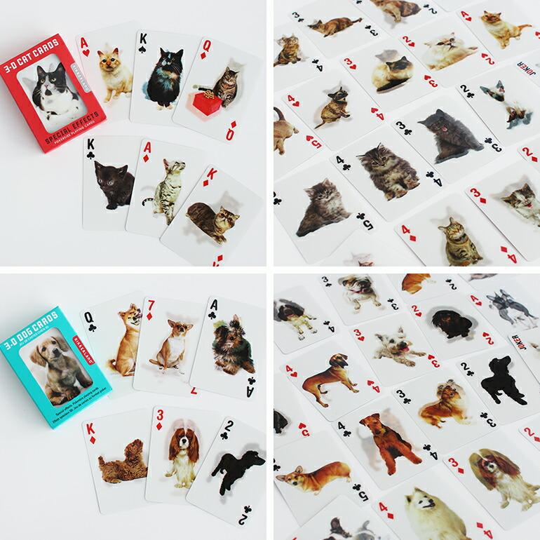 トランプ ネコ 猫 イヌ 犬 3D おしゃれ KIKKERLAND キッカーランド Cat/Dog Cards | KIKKERLAND | 05