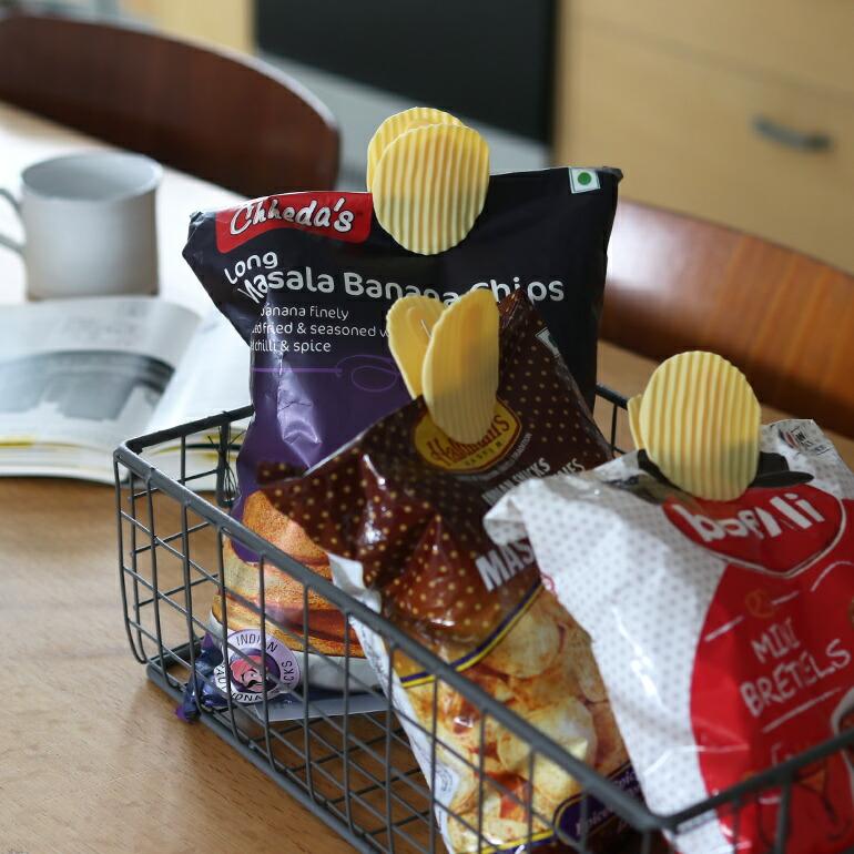 クリップ ポテトチップス おしゃれ 3個セット 袋留め メモ ポテチ