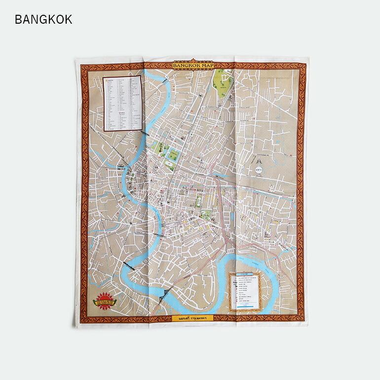 ハンカチ 地図 大判 タペストリー タイ チェンマイ バンコク おしゃれ デッドストック BUFF バフ Fabric Map | ブランド登録なし | 07