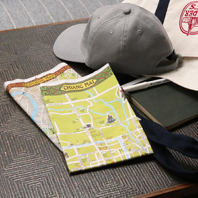 ハンカチ 地図 大判 タペストリー タイ チェンマイ バンコク おしゃれ デッドストック BUFF バフ Fabric Map | ブランド登録なし | 09