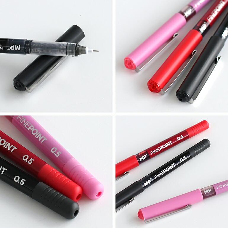ボールペン 0.5mm 細い なめらか シンプル スペイン おしゃれ ブラック レッド ピンク MAIN PAPER  メインペーパー リキッドインクペン | ブランド登録なし | 01