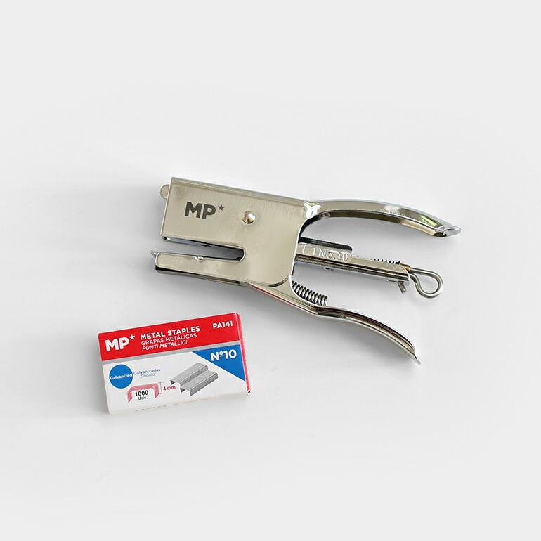 ホッチキス ステープラー シルバー スペイン 針付属 No.10サイズ MAIN PAPER  メインペーパー ミニプライヤーステープラー | ブランド登録なし