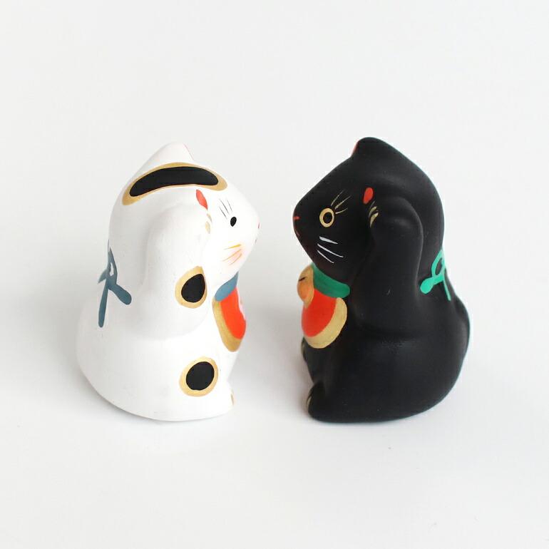 招き猫 おみくじ 陶器 中川政七商店 縁起物 金運 厄除け 幸運 日本製 ギフト 福招き猫みくじ 白猫/黒猫 | 中川政七商店 | 02