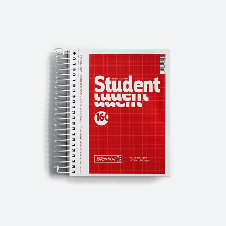 ノート メモ帳 方眼 A6 リングノート ミシン目 RUNNEN ブルンネン Student 160 ドイツ製 おしゃれ 5mm方眼 160枚 | ブランド登録なし