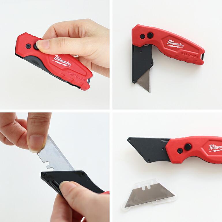 カッター 折りたたみ 小型 アメリカ おしゃれ 段ボール DIY MILWAUKEE ミルウォーキー コンパクトフォールディングナイフ | ブランド登録なし | 03