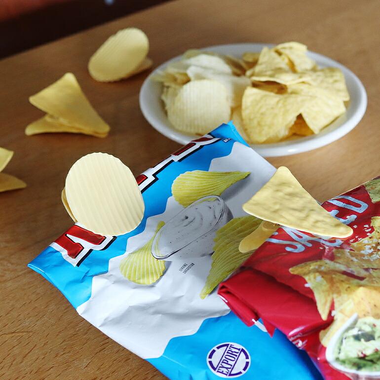クリップ キッチンクリップ 袋止め 保存 メモ ポテトチップス アメリカ おしゃれ 4個セット Fred フレッド ポテトチップスクリップ | Fred | 01
