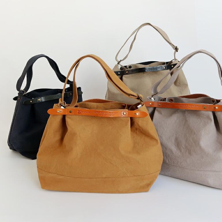 ショルダーバッグ トートバッグ 大きめ 収納 ユニセックス 革 レザー キャンバス Suolo スオーロ CROP middle | SUOLO