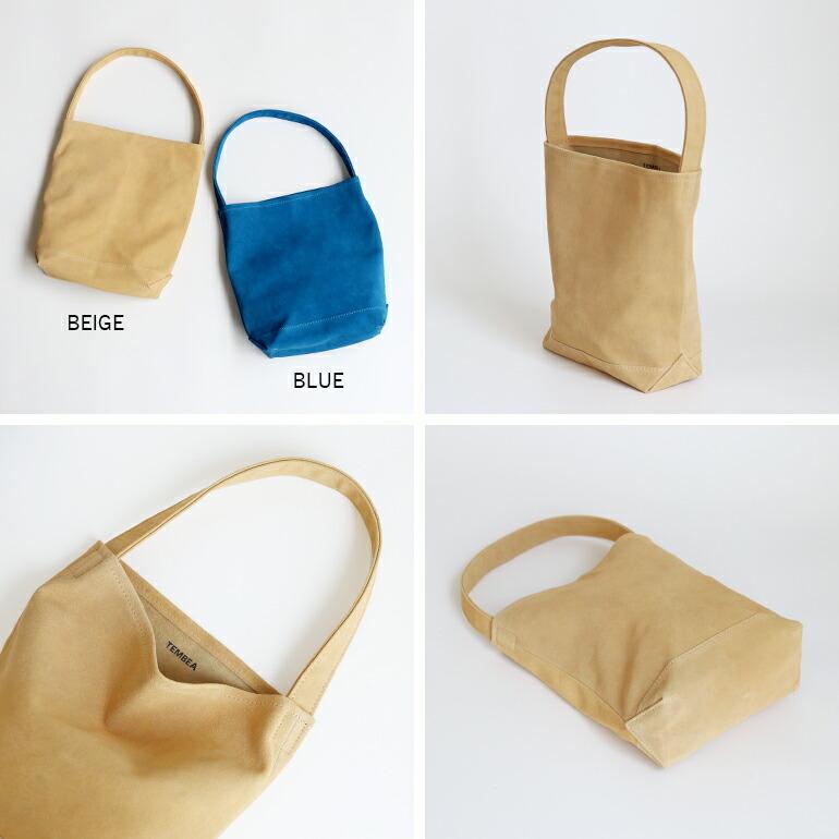 テンベア シングルトート トートバッグ スエード 牛革 A4 TEMBEA SINGLE TOTE SUEDE ベージュ ブルー｜cdcstores｜02