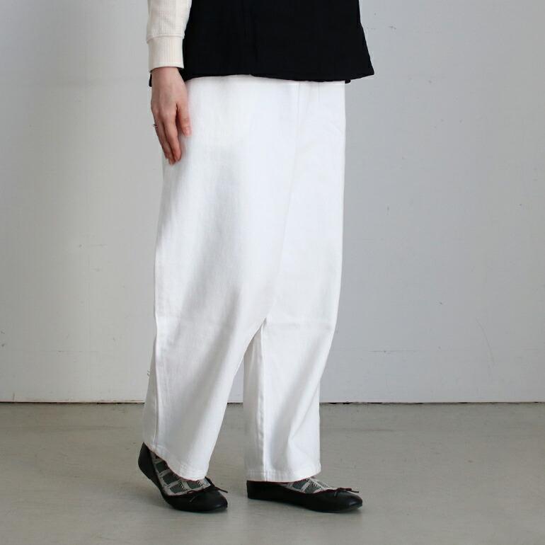 ホワイトデニム イージーパンツ レディース メンズ ゆったり ウエスト