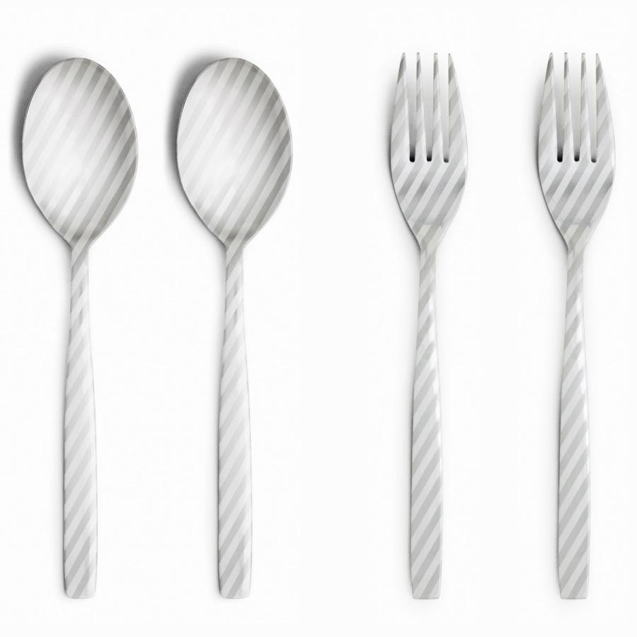 カトラリーセット DRESS 4本セット ステンレス カトラリーセット ドレス ペアセット ストライプ | 