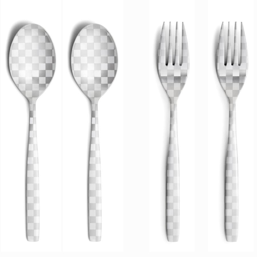 カトラリーセット DRESS 4本セット ステンレス カトラリーセット ドレス ペアセット 市松 | 