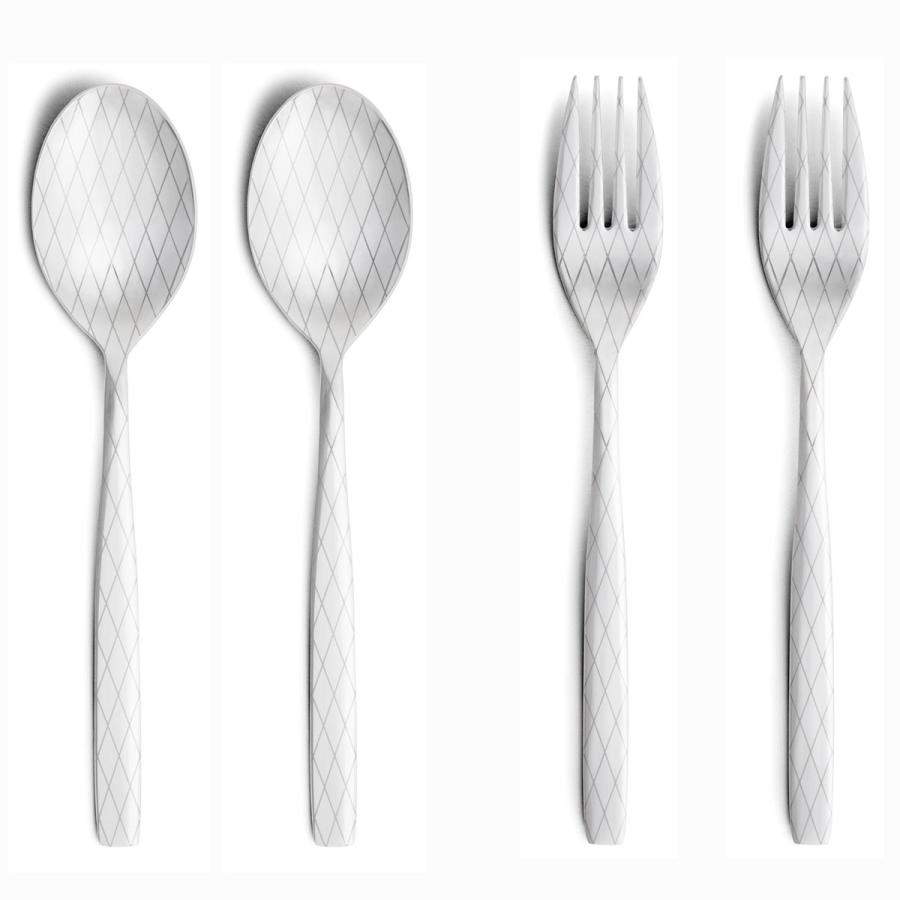 カトラリーセット DRESS 4本セット ステンレス カトラリーセット ドレス ペアセット メッシュ | 
