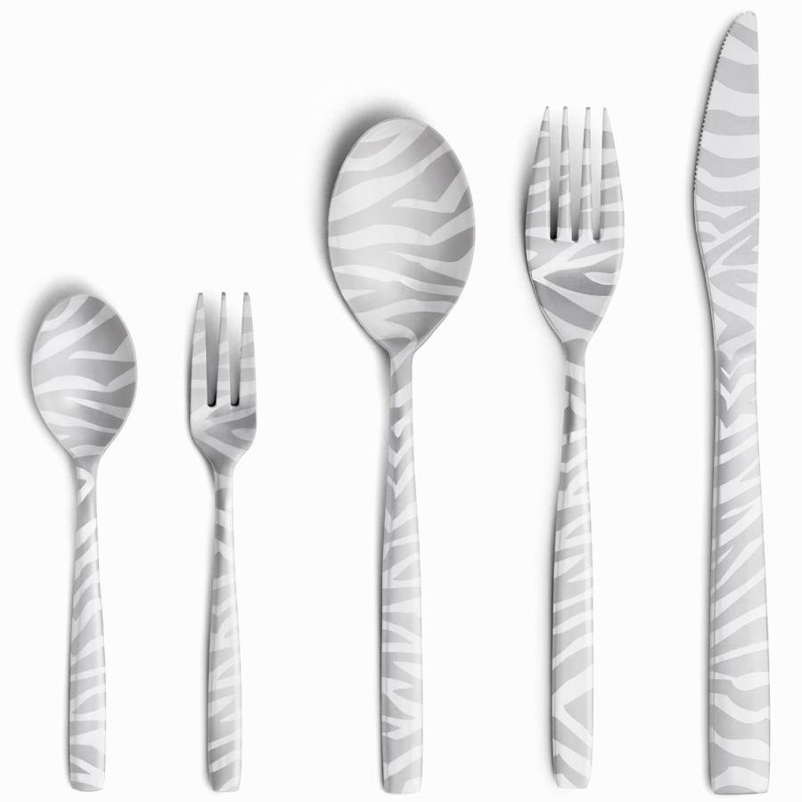 カトラリーセット Party DRESS 5本セット ステンレス カトラリーセット パーティードレス フルセット シマウマ | 