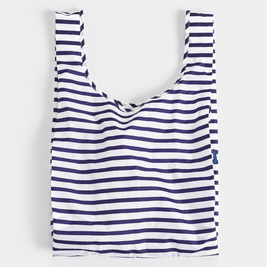 エコバッグ BAGGU 正規品 STANDARD BAGGU 折りたたみ ショッピングバッグ バグゥ スタンダード バグゥ ホワイトxネイビー | 