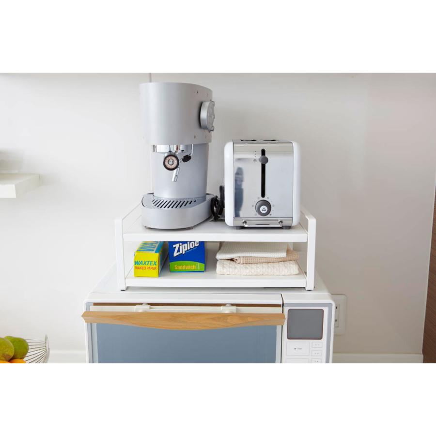 キッチン収納 正規品 TOWER タワー レンジ上ラック キッチンラック 隙間家具 隙間収納 収納アイデア 収納ラック 山崎実業 ホワイト | tower | 04