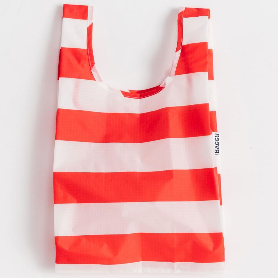 エコバッグ BAGGU 正規品 BABY BAGGU 折りたたみ ショッピングバッグ バグゥ ベビー ストライプ レッドxホワイト | 
