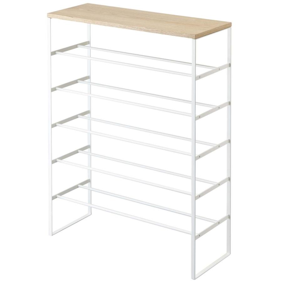 シューズボックス 正規品 TOWER タワー 天板付きシューズラック 6段 靴置き 山崎実業 ホワイト