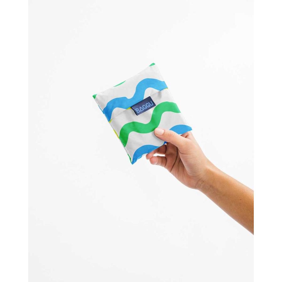 エコバッグ BAGGU 正規品 STANDARD BAGGU 収納ポーチ 折りたたみ  バグゥ スタンダード 日本限定モデル ネオンウェーブストライプ | BAGGU | 02
