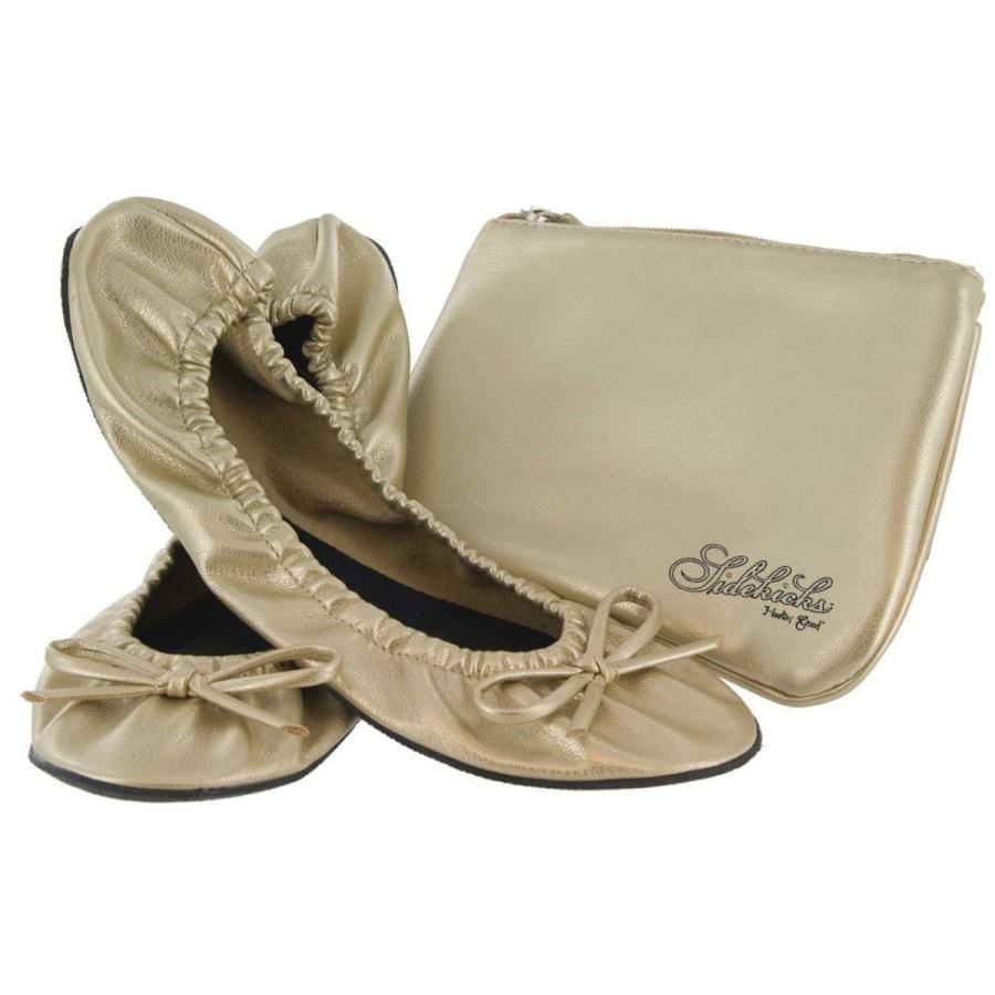 携帯シューズ FITKICKS サイドキックス Mサイズ ルームシューズ レディース 収納ポーチ 携帯スリッパ 外履き フィットキックス SIDEKICKS M ゴールド |  | 01