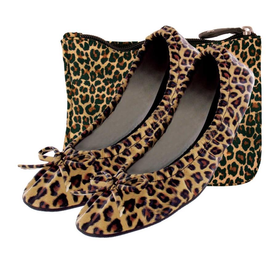 携帯シューズ FITKICKS サイドキックス Mサイズ ルームシューズ レディース 収納ポーチ 携帯スリッパ フィットキックス SIDEKICKS M アニマルレオパード |  | 01