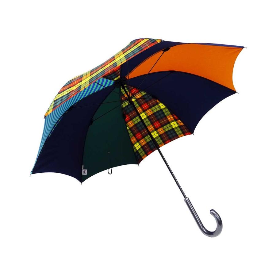傘 +RING coco 65cm メンズ おしゃれ 雨傘 プラスリング 長傘 男性用 T284 タータンチェック グリーン オレンジ |  | 01