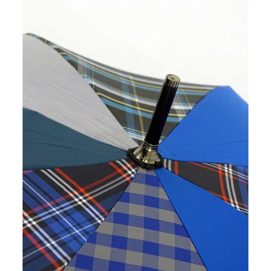 傘 +RING coco 65cm メンズ おしゃれ 雨傘 プラスリング 長傘 男性用 T285 タータンチェック ブルー |  | 02