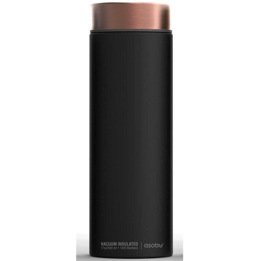 水筒 asobu ファッションボトル LE BATON 500ml ステンレスボトル 直飲み 保温保冷 ドリンクボトル アソブ トラベルボトル ル・バトン ブラック コッパー | 