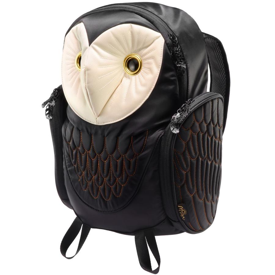 リュック MORN CREATIONS メンフクロウ バックパック Mサイズ 動物バッグ 女性用 レディース リュックサック モーンクリエイションズ フクロウ M ブラック | 