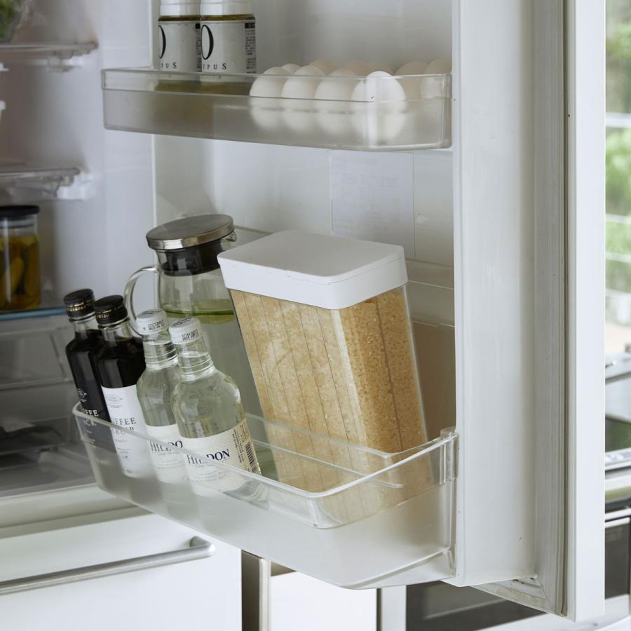 米びつ 正規品 TOWER タワー 1合分別 冷蔵庫用米びつ 野菜室 スリム 簡単軽量 便利 機能的 ライスストッカー 冷蔵庫収納 山崎実業 ホワイト | tower