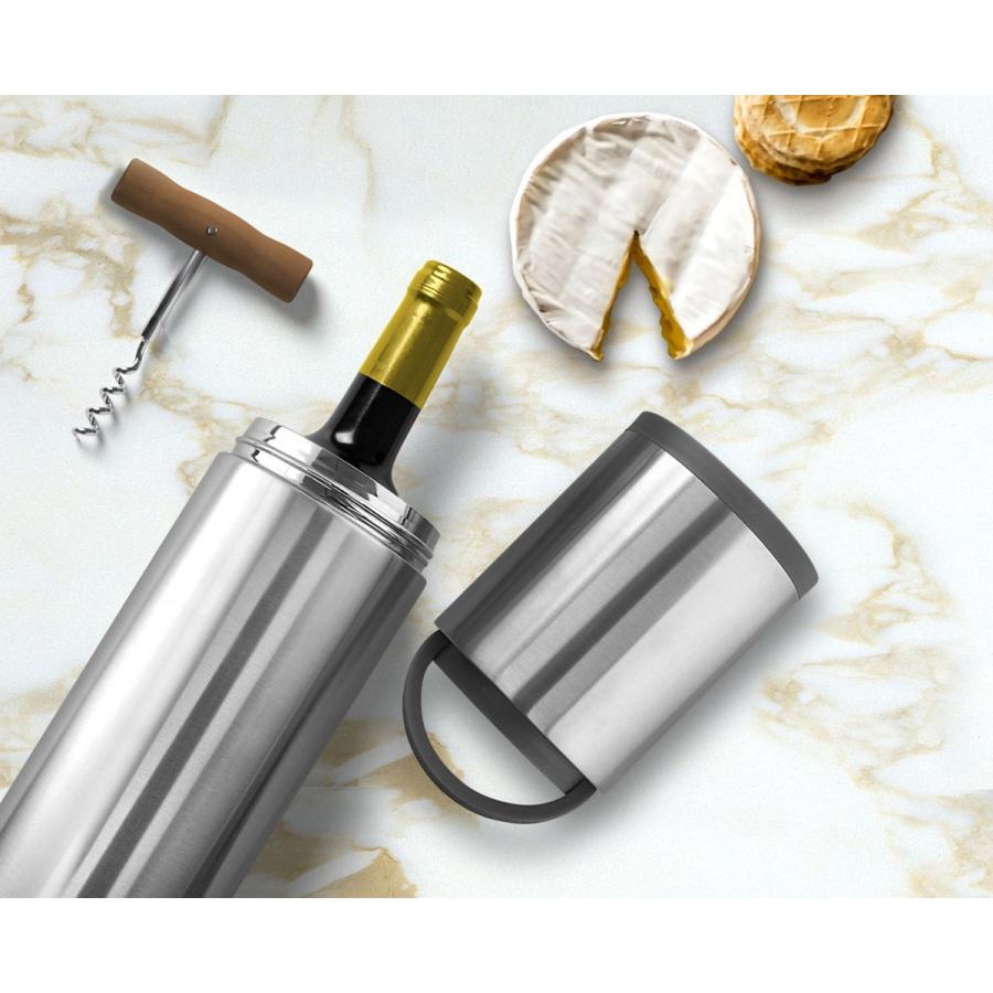 ワインチラー asobu PORTABLE WINE CHILLER 保温保冷ワインケース 持ち運び アソブ ポータブルワインチラー シルバー