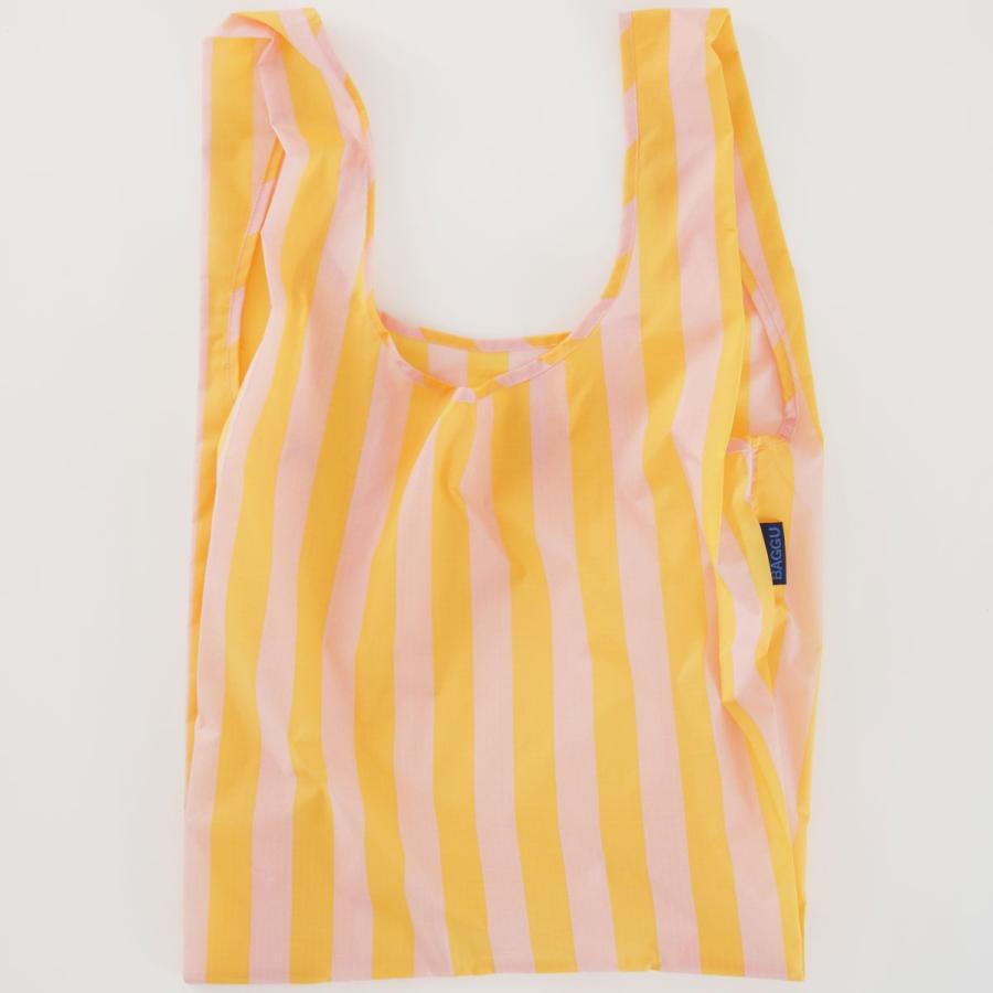 エコバッグ BAGGU 正規品 STANDARD BAGGU 模様シリーズ 定番サイズ 折りたたみ ショッピングバッグ バグゥ オレンジストライプ | BAGGU