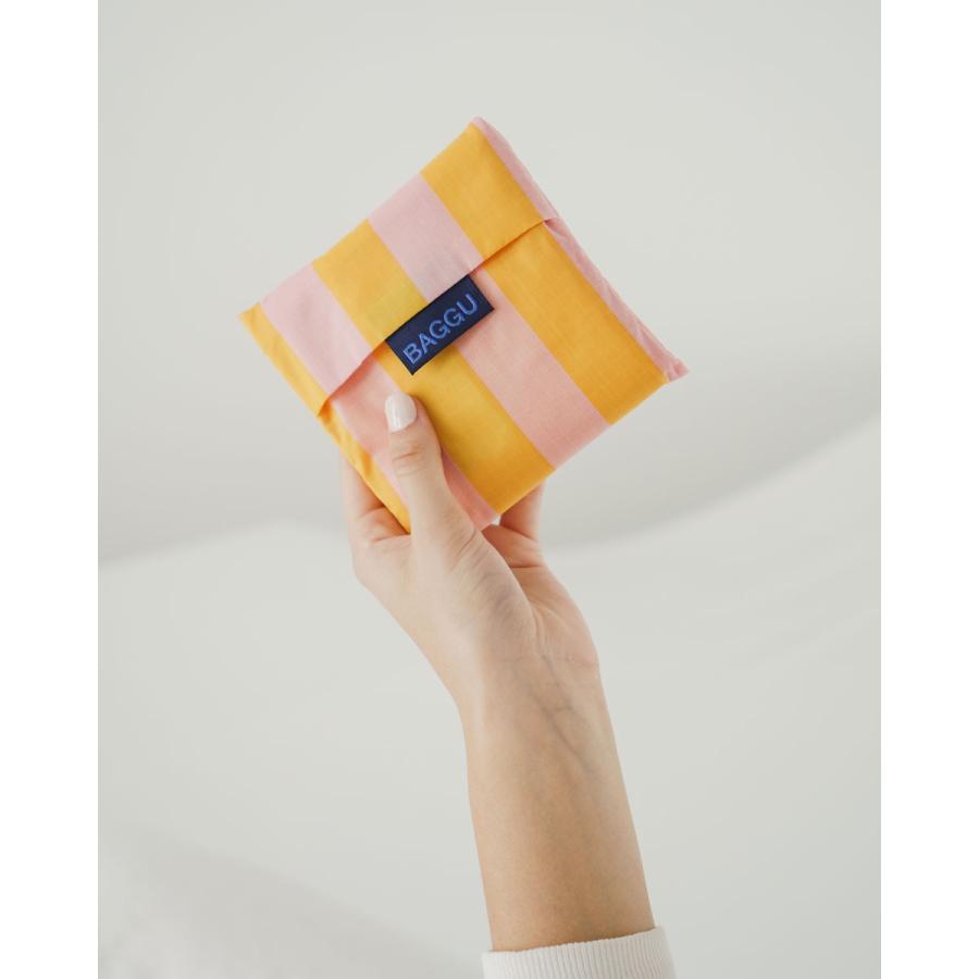 エコバッグ BAGGU 正規品 STANDARD BAGGU 模様シリーズ 定番サイズ 折りたたみ ショッピングバッグ バグゥ オレンジストライプ | BAGGU | 03