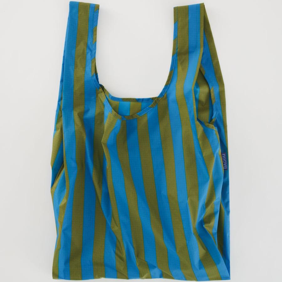 エコバッグ BAGGU 正規品 STANDARD BAGGU 模様シリーズ 定番サイズ 折りたたみ ショッピングバッグ バグゥ シアンストライプ | BAGGU