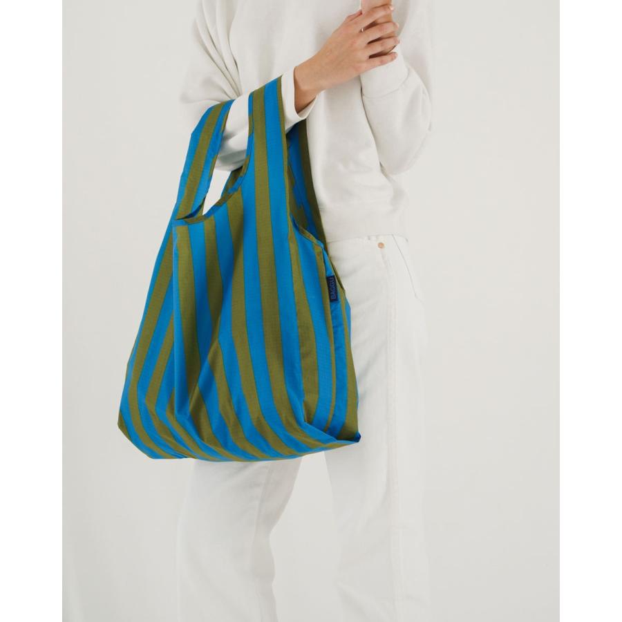 エコバッグ BAGGU 正規品 STANDARD BAGGU 模様シリーズ 定番サイズ 折りたたみ ショッピングバッグ バグゥ シアンストライプ | BAGGU | 02
