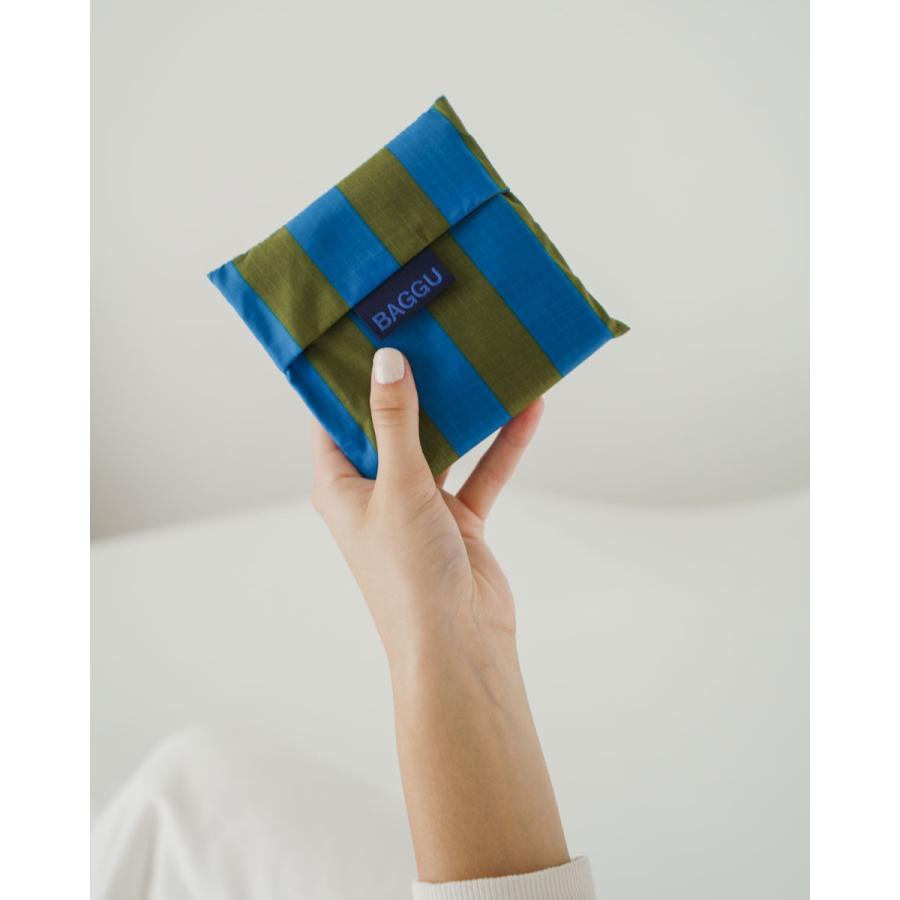 エコバッグ BAGGU 正規品 STANDARD BAGGU 模様シリーズ 定番サイズ 折りたたみ ショッピングバッグ バグゥ シアンストライプ | BAGGU | 03