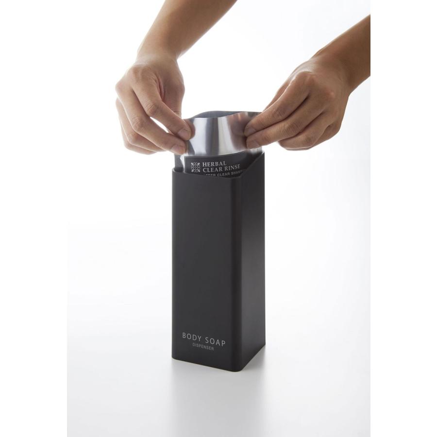 ソープディスペンサー 正規品 TOWER タワー マグネットツーウェイディスペンサー 袋ごと ソープボトル 詰め替え用ボトル 山崎実業 シャンプー ブラック | tower | 05