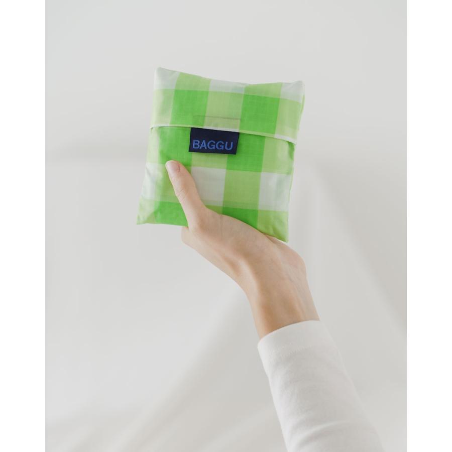 エコバッグ BAGGU 正規品 STANDARD BAGGU 模様シリーズ 定番サイズ 折りたたみ ショッピングバッグ バグゥ ビッグギンガムグリーン | BAGGU | 03