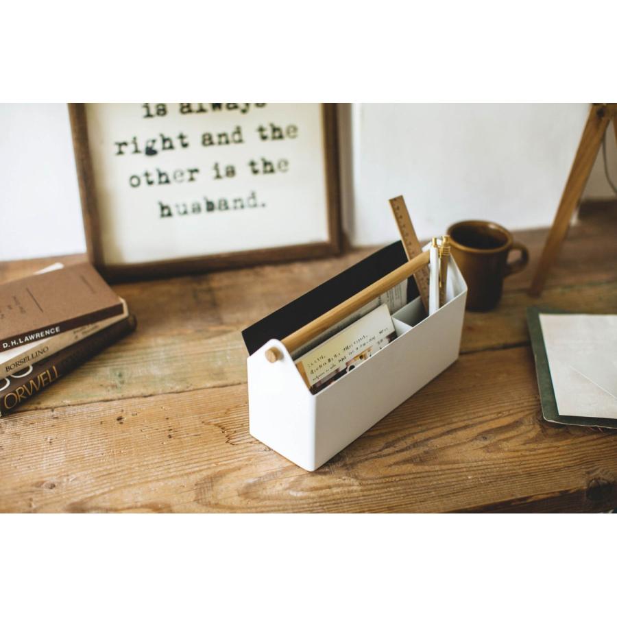 ペン立て 正規品 tosca ペン＆レタースタンド レターラック 仕切り付き ペンホルダー 山崎実業 ホワイト |  | 02