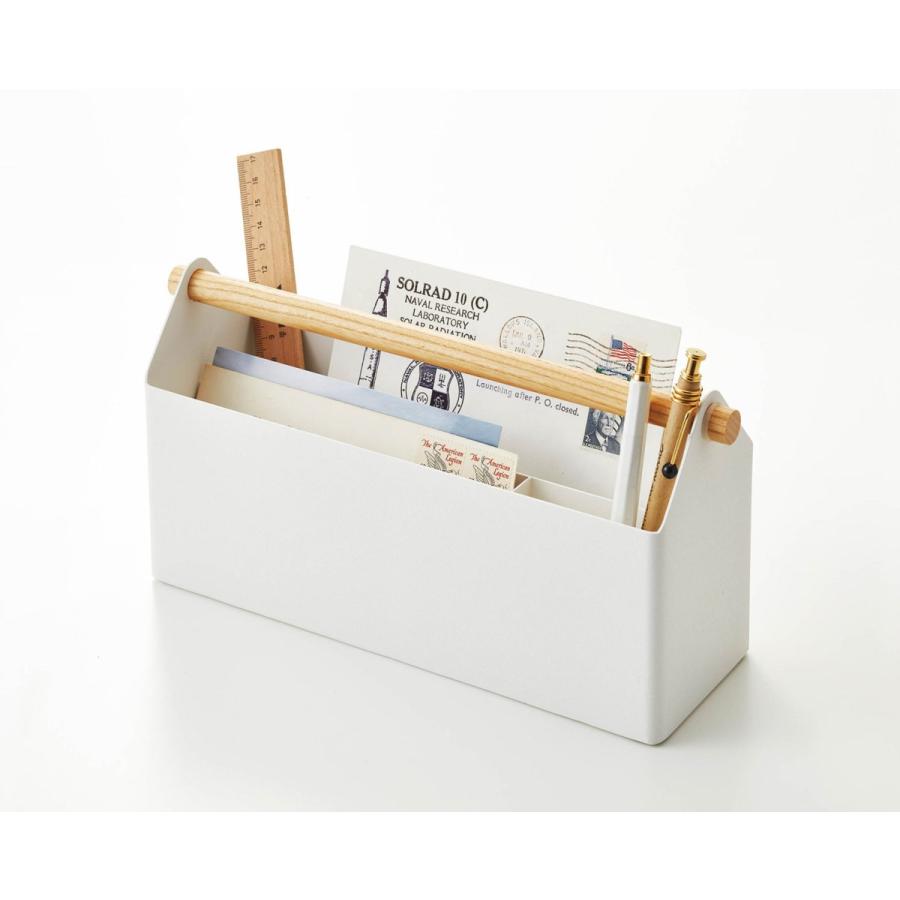 ペン立て 正規品 tosca ペン＆レタースタンド レターラック 仕切り付き ペンホルダー 山崎実業 ホワイト |  | 04