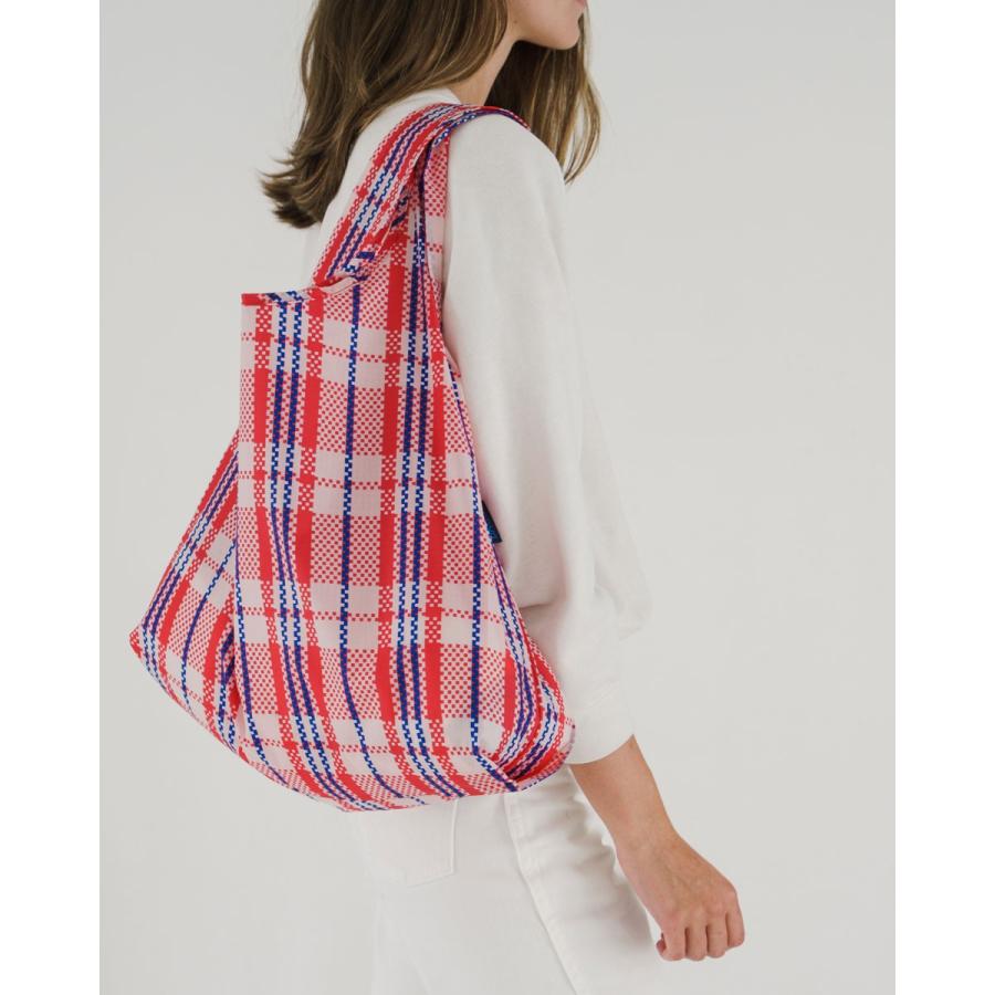エコバッグ BAGGU 正規品 STANDARD BAGGU 模様シリーズ 定番サイズ 折りたたみ ショッピングバッグ バグゥ マーケットチェックレッド | BAGGU | 01