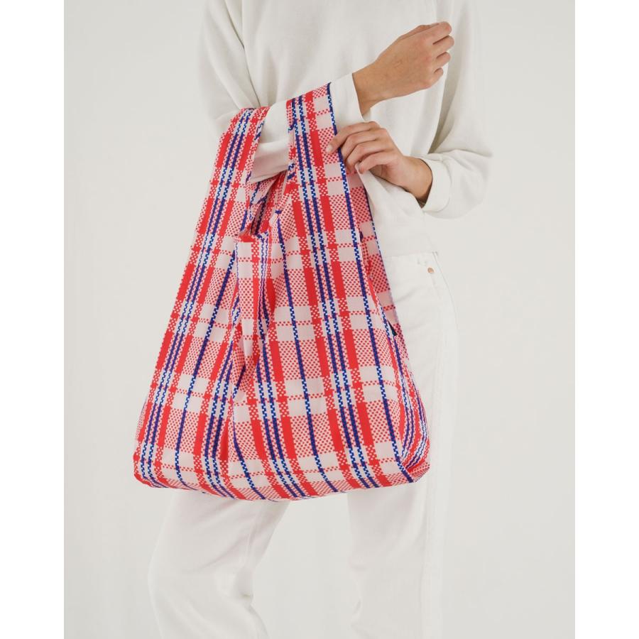 エコバッグ BAGGU 正規品 STANDARD BAGGU 模様シリーズ 定番サイズ 折りたたみ ショッピングバッグ バグゥ マーケットチェックレッド | BAGGU | 02