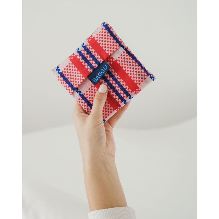 エコバッグ BAGGU 正規品 STANDARD BAGGU 模様シリーズ 定番サイズ 折りたたみ ショッピングバッグ バグゥ マーケットチェックレッド | BAGGU | 03