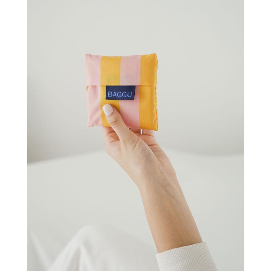 エコバッグ BAGGU 正規品 BABY BAGGU 模様シリーズ 小さめサイズ 折りたたみ ショッピングバッグ バグゥ オレンジストライプ | BAGGU | 02