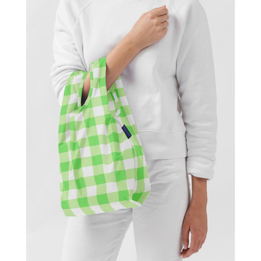 エコバッグ BAGGU 正規品 BABY BAGGU 模様シリーズ 小さめサイズ 折りたたみ ショッピングバッグ バグゥ ビックギンガムグリーン | BAGGU | 01