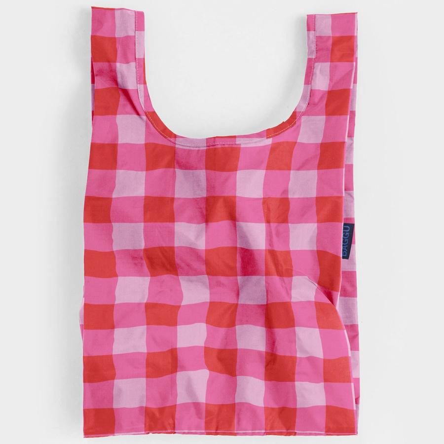 エコバッグ BAGGU 正規品 BABY BAGGU 模様シリーズ 小さめサイズ 折りたたみ ショッピングバッグ バグゥ ビックギンガムピンク | BAGGU