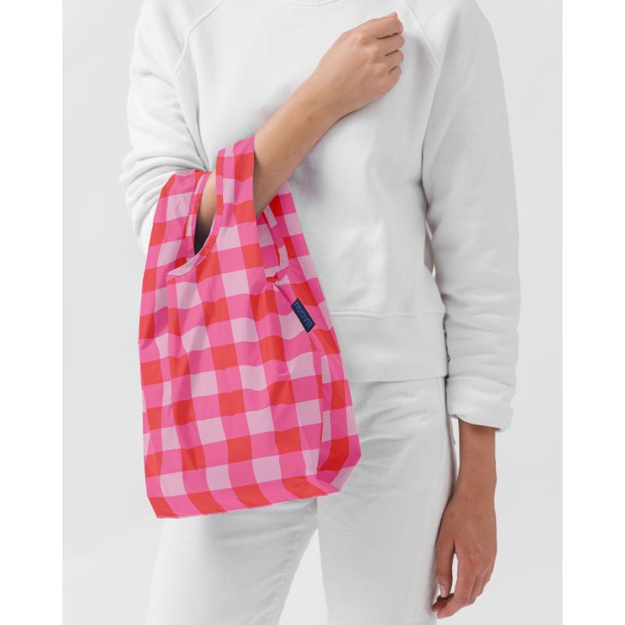 エコバッグ BAGGU 正規品 BABY BAGGU 模様シリーズ 小さめサイズ 折りたたみ ショッピングバッグ バグゥ ビックギンガムピンク | BAGGU | 01