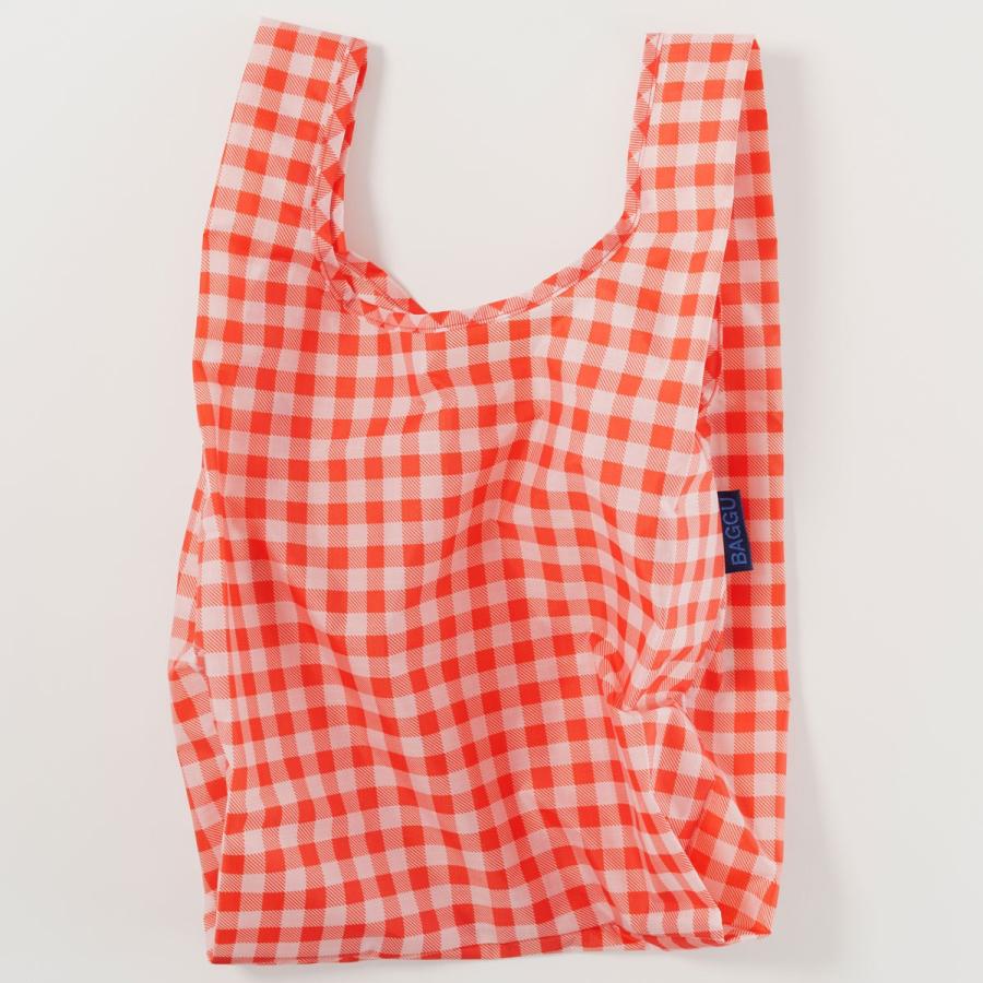 エコバッグ BAGGU 正規品 BABY BAGGU 模様シリーズ 小さめサイズ 折りたたみ ショッピングバッグ バグゥ レッドギンガム | BAGGU