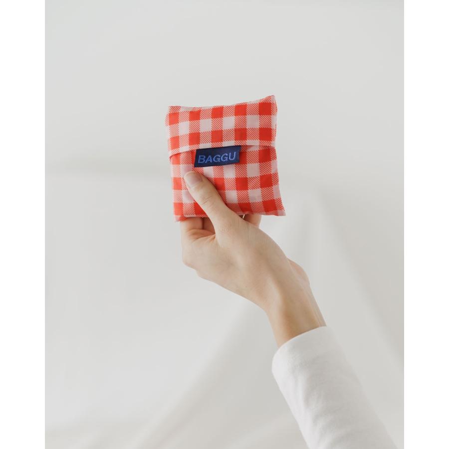 エコバッグ BAGGU 正規品 BABY BAGGU 模様シリーズ 小さめサイズ 折りたたみ ショッピングバッグ バグゥ レッドギンガム | BAGGU | 03